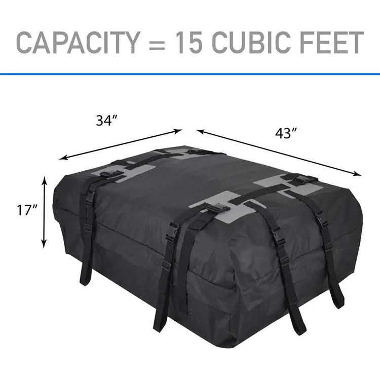 15 cubic feet car roof luggage clip mesh hot press roof bag waterproof bag