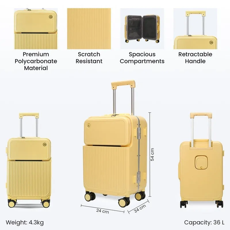 20" Clownfish Trolley Bags - 36L, Lightweight & Scratch-Resistant | Perfect for Short Trips | Yellow