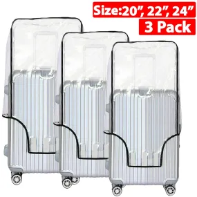 3 Pack Transparent PVC Suitcase Cover