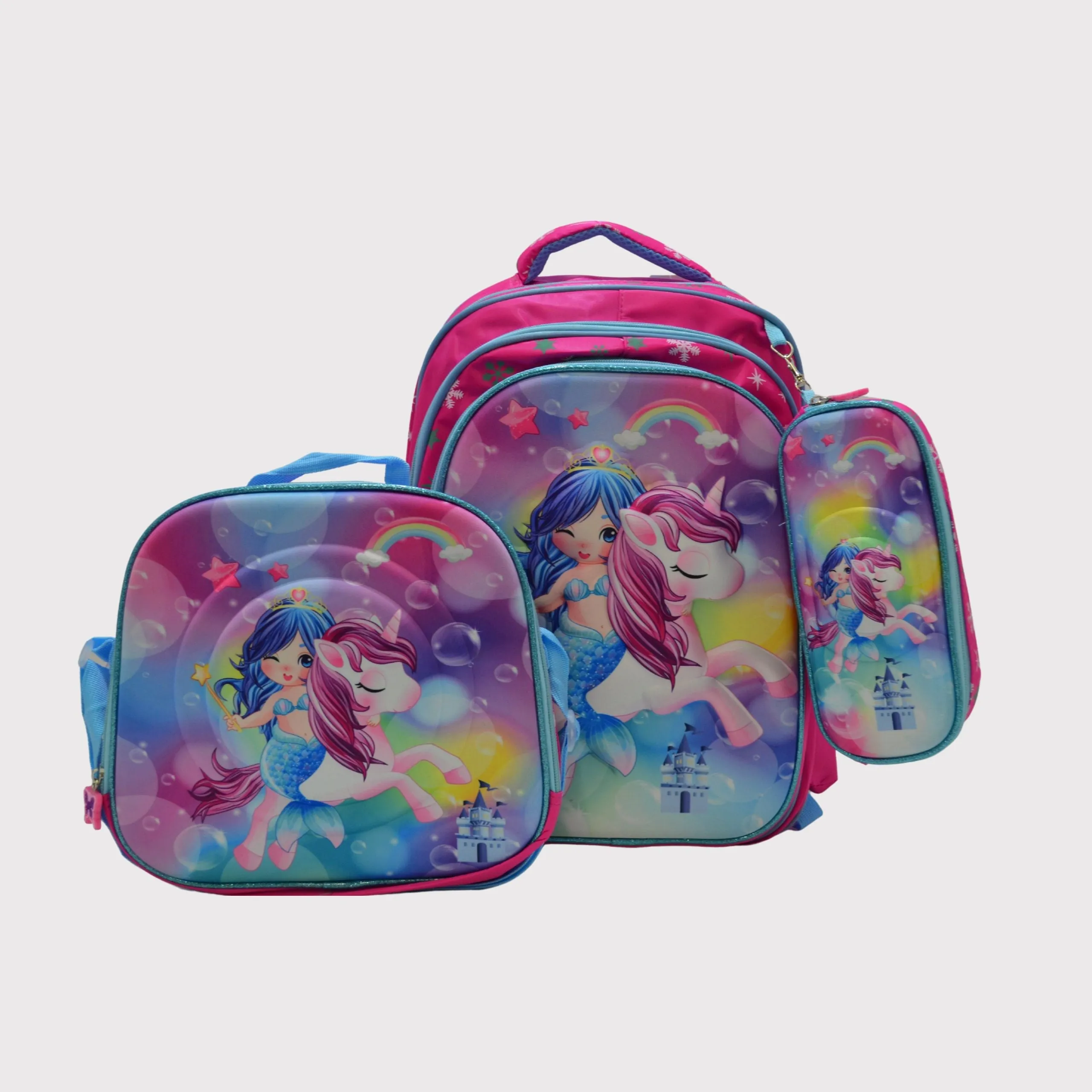 3603 Unicorn Mermaid 3-Piece Backpack Set