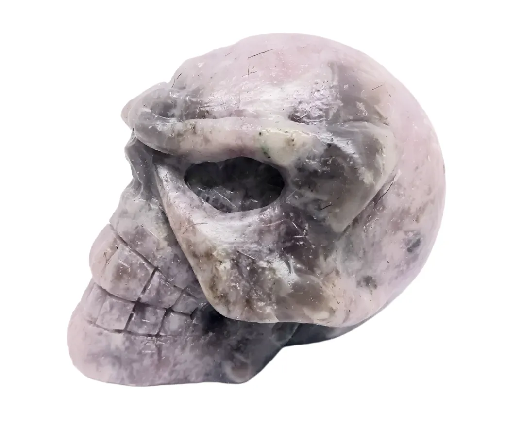 380G Lepidolite Crystal Masked Skull