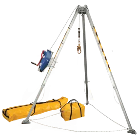 7508-8' Confined Space Tripod System with 60' Galvanized Steel SRL-R