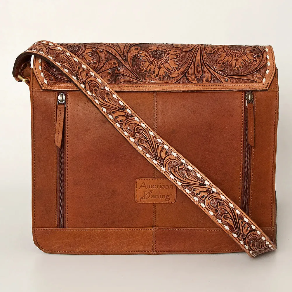 American Darling Conceal Carry Cowhide & Tooled Brief Case Tote