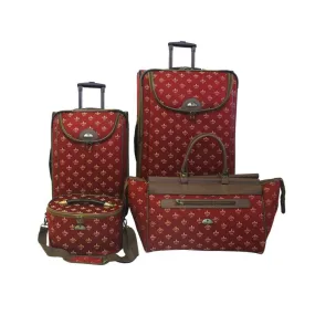 American Flyer Fleur De Lis 4-Piece Luggage Set