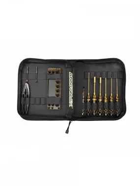 ARROWMAX AM Toolset For 1/10 Electric Touring Cars (11pcs) With Tools Bag Black Golden (AM-199445)