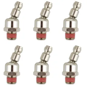 Automotive Swivel 1/4' NPT Male by 1/4" Quick Connect Air Tool Fittings - 6 Pack