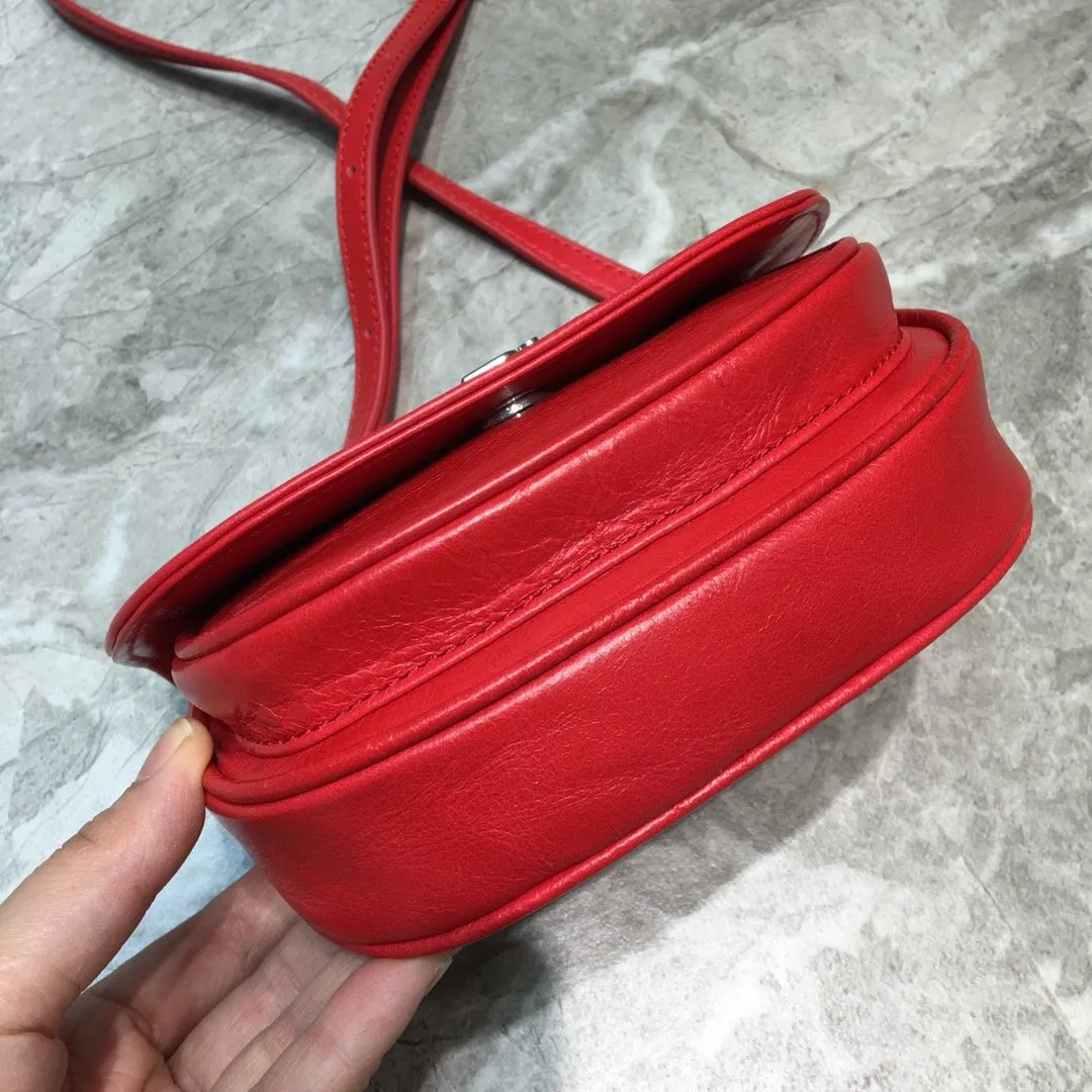 Balen Leader Soft Round Cross Bag In Red, For Women,  Bags 6.3in/16cm