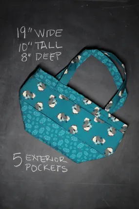 Barrel Tote Bag in Bag Buddies Sheeple