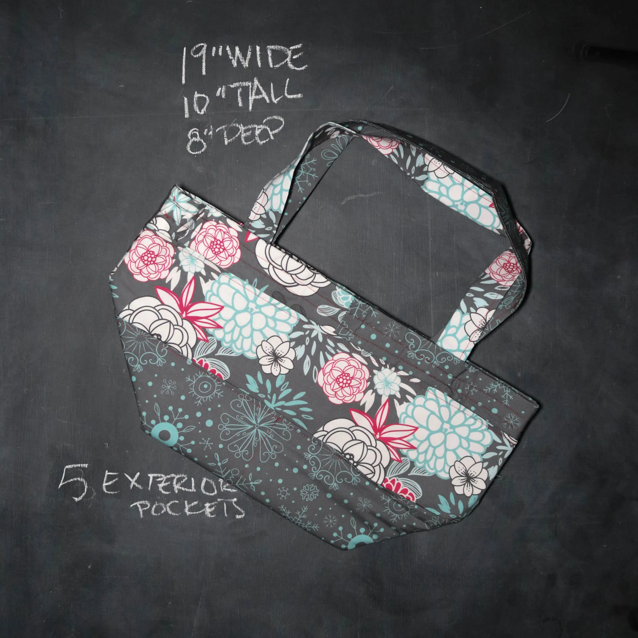 Barrel Tote Bag in Winter Floral