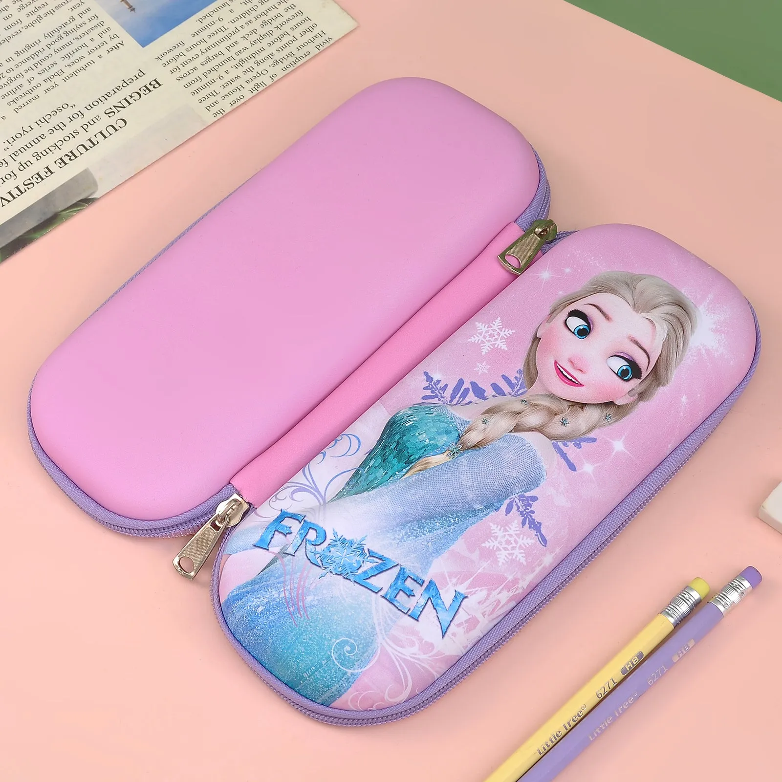 Beautiful 3D Embossed Print Pencil Case For Cute Girls