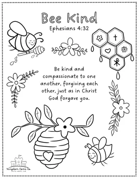 Bee Kind Coloring Page