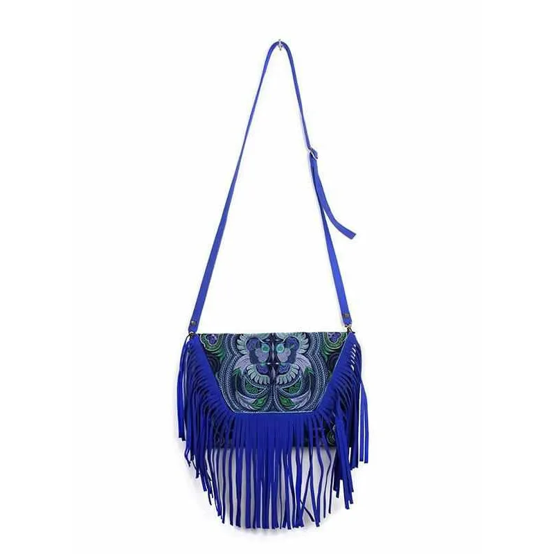 Bella Crossbody Embroidered Fringe Envelope Bag - Thailand