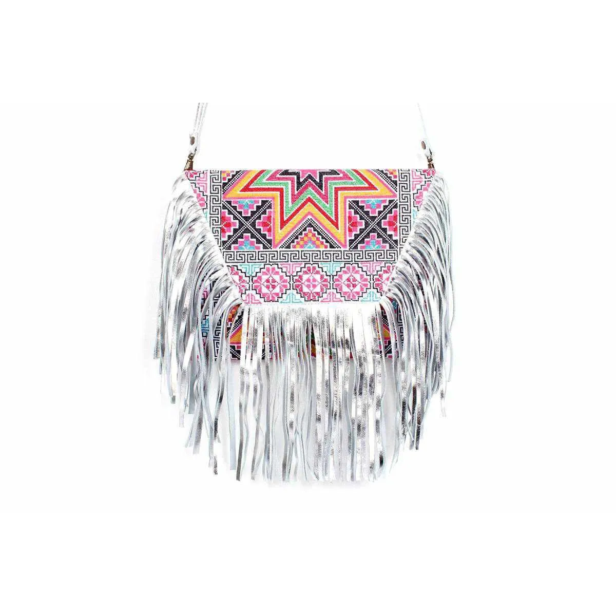 Bella Crossbody Embroidered Fringe Envelope Bag - Thailand