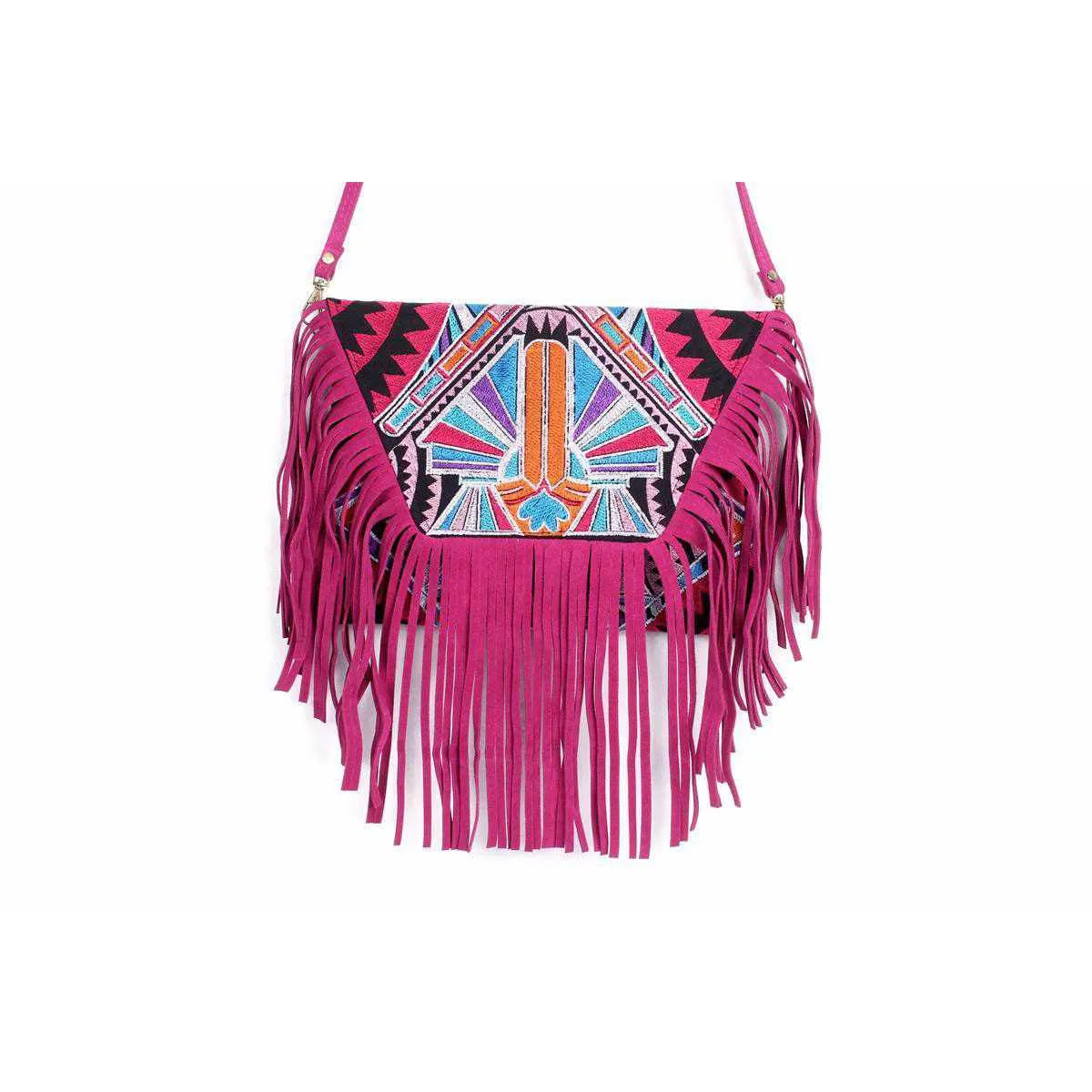 Bella Crossbody Embroidered Fringe Envelope Bag - Thailand