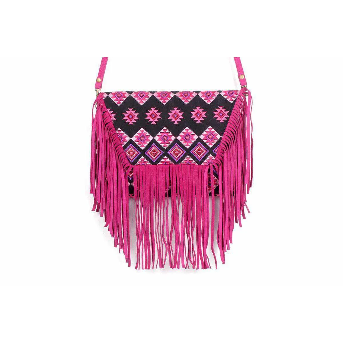 Bella Crossbody Embroidered Fringe Envelope Bag - Thailand