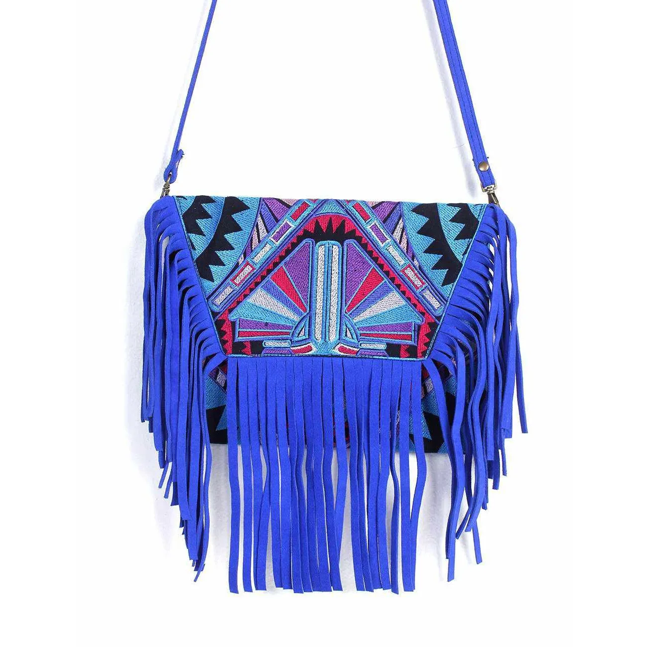 Bella Crossbody Embroidered Fringe Envelope Bag - Thailand