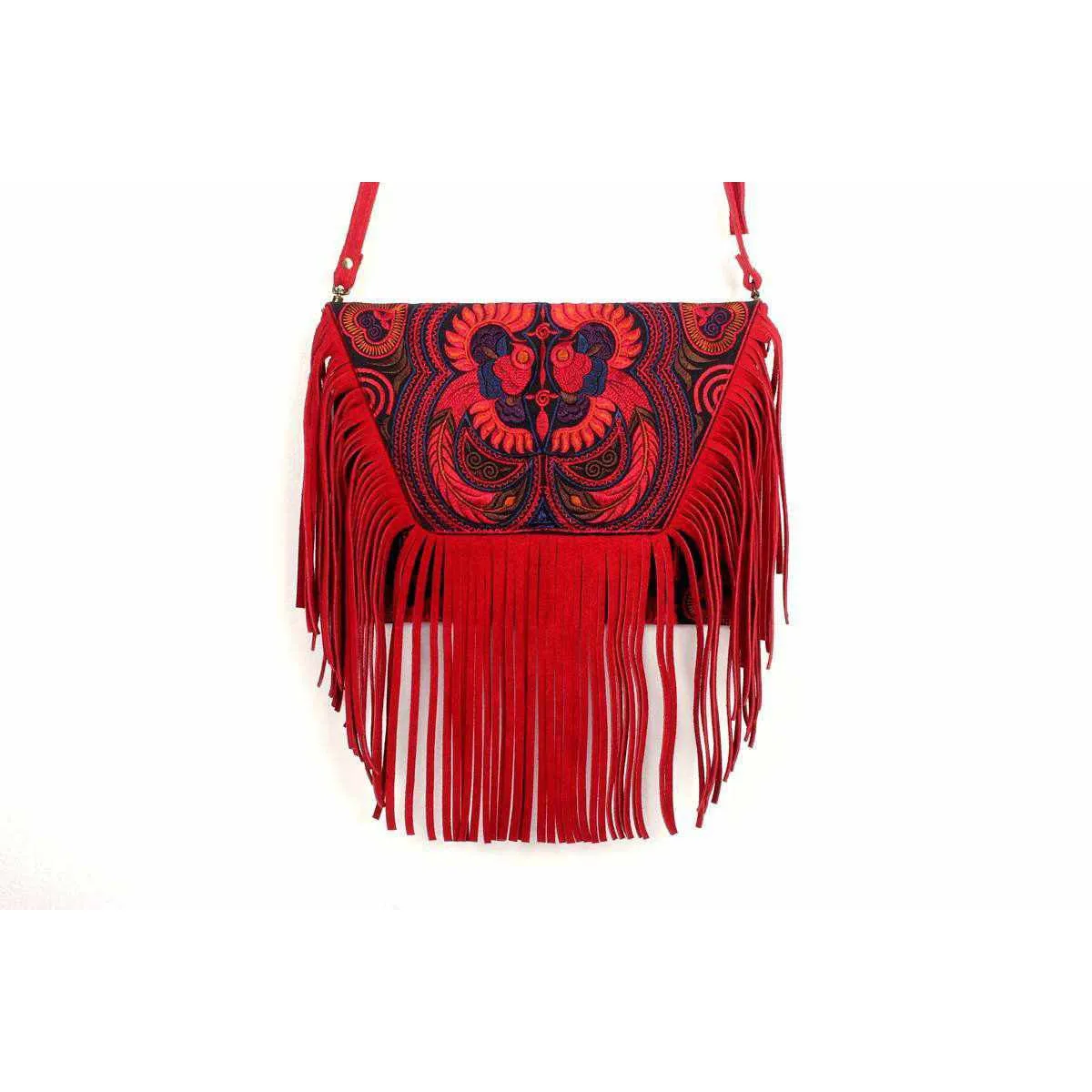 Bella Crossbody Embroidered Fringe Envelope Bag - Thailand