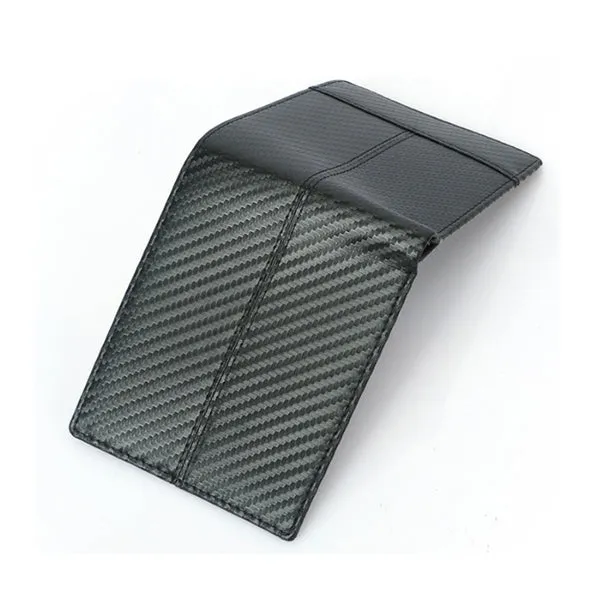 Black Carbon Fiber Pattern Genuine Leather RFID Wallet 黑色碳纖維紋真皮 RFID 錢包 CH19046