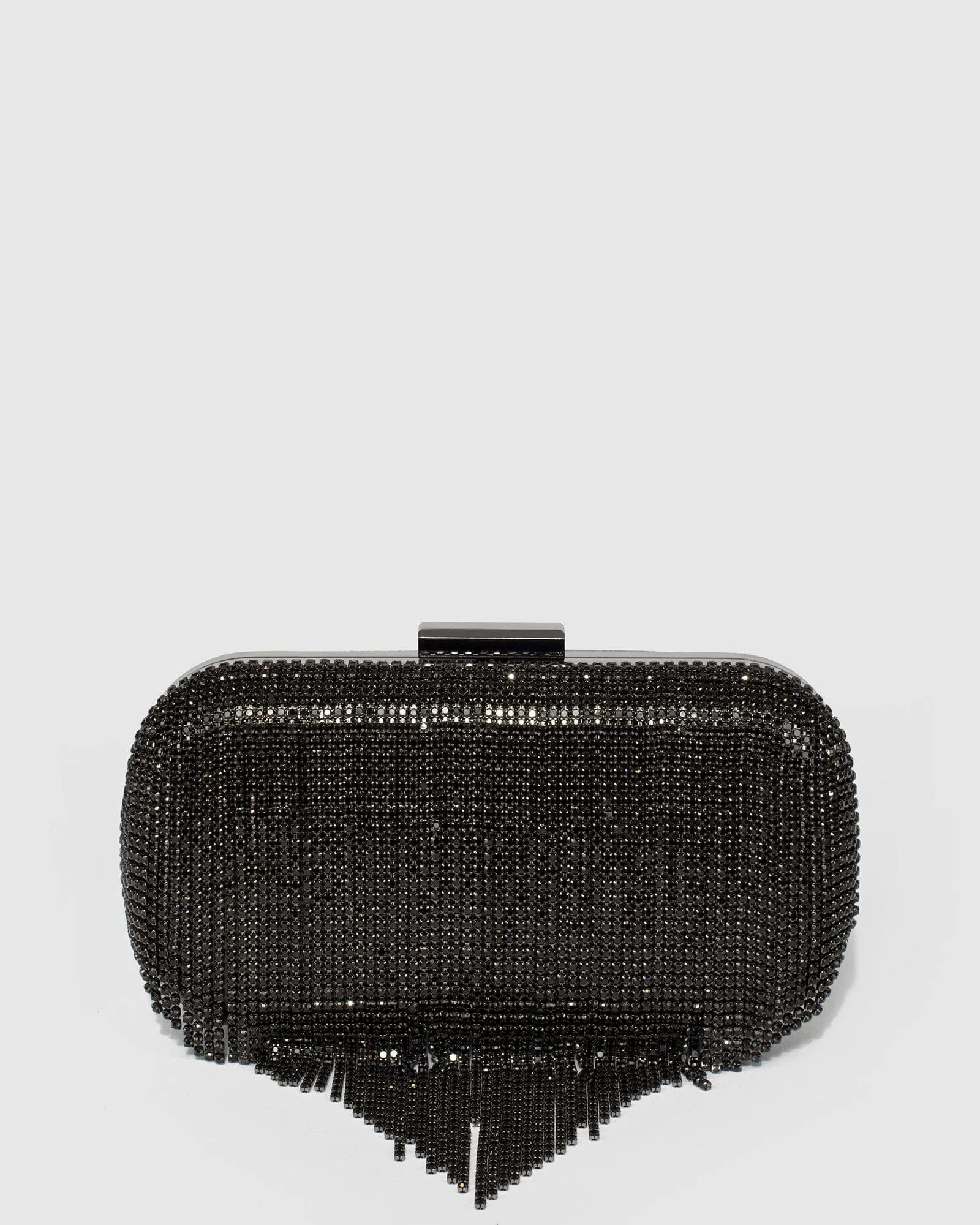 Black Tahlia Fringe Clutch Bag