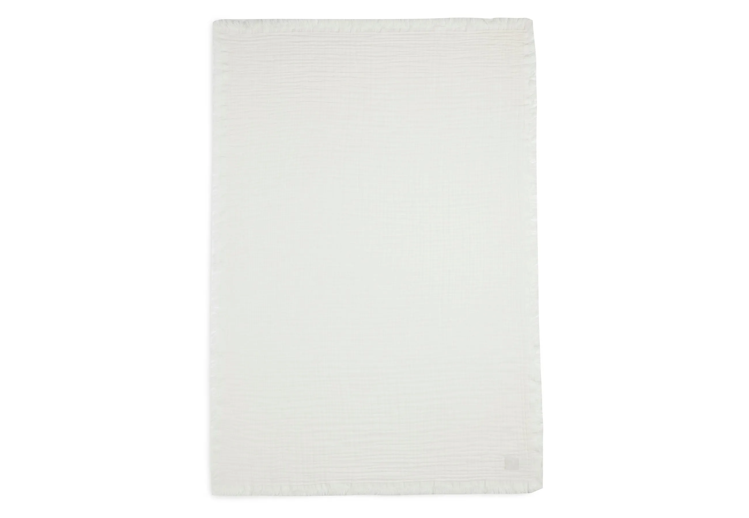 Blanket Cradle Muslin Fringe 75x100cm - Ivory