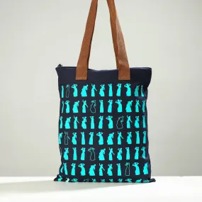 Blue - Assam Bihu Cotton Canvas Shoulder Bag