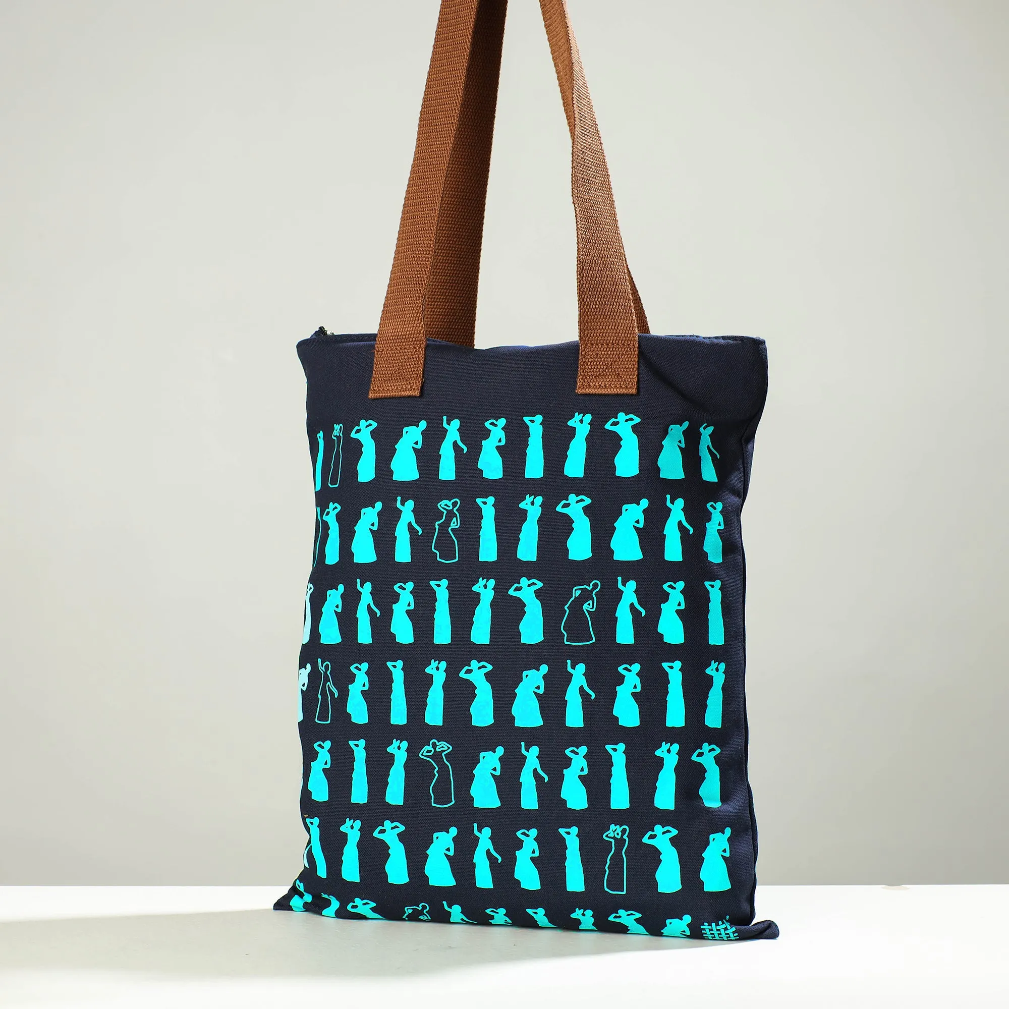 Blue - Assam Bihu Cotton Canvas Shoulder Bag