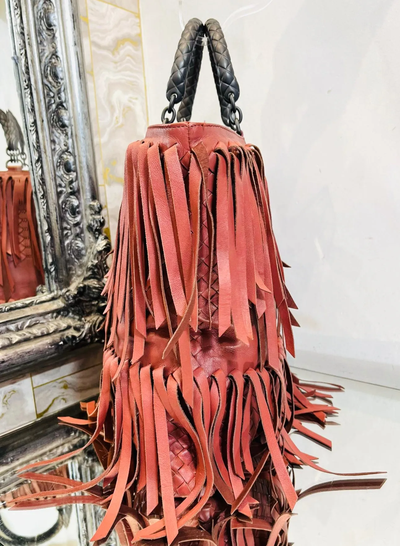 Bottega Veneta Fringe Intrecciato Leather Tote Bag