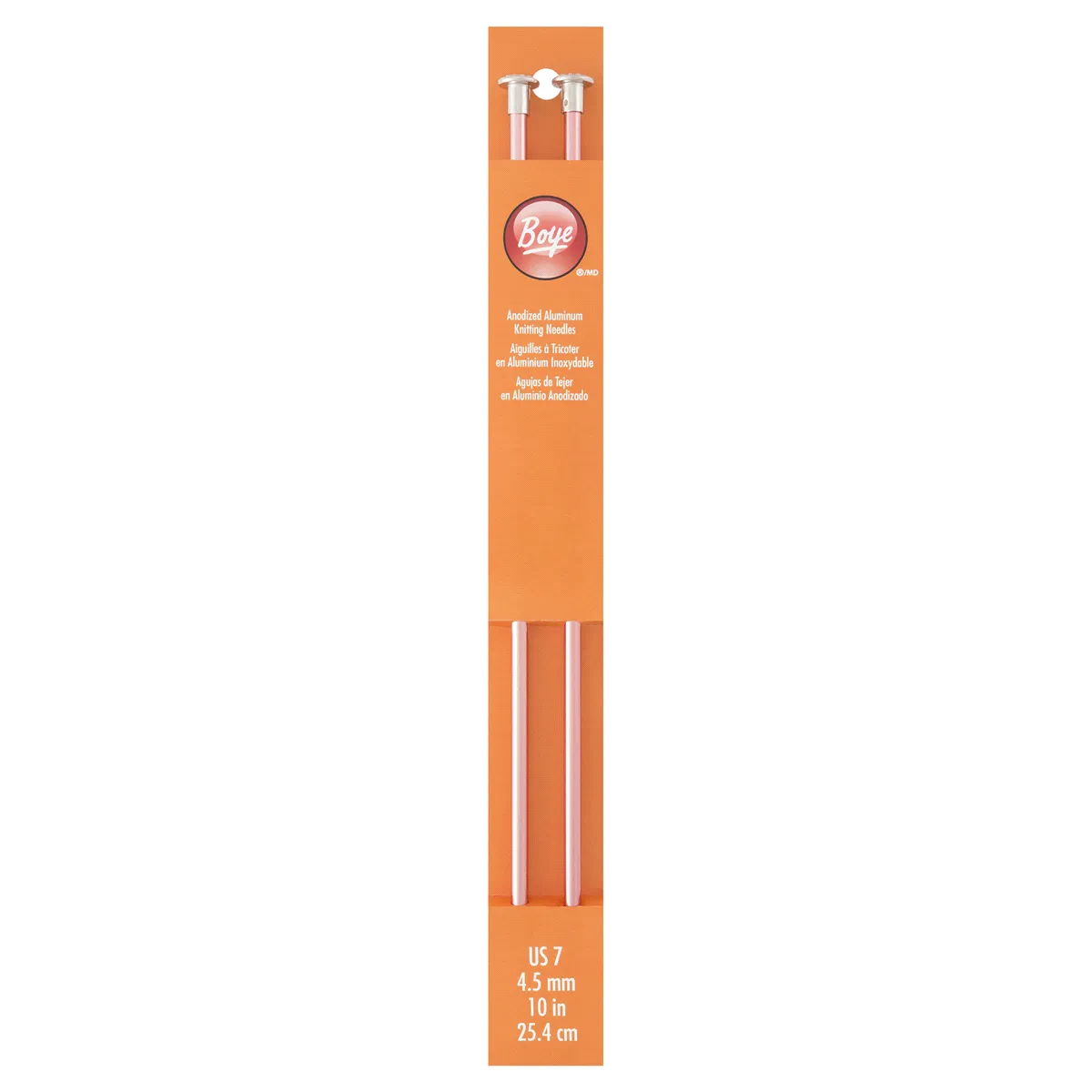 Boye Aluminum Straight Knitting Needles 10" (Sizes 6 to 10.5)