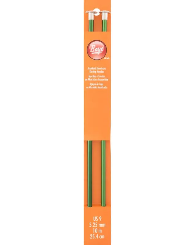 Boye Aluminum Straight Knitting Needles 10" (Sizes 6 to 10.5)