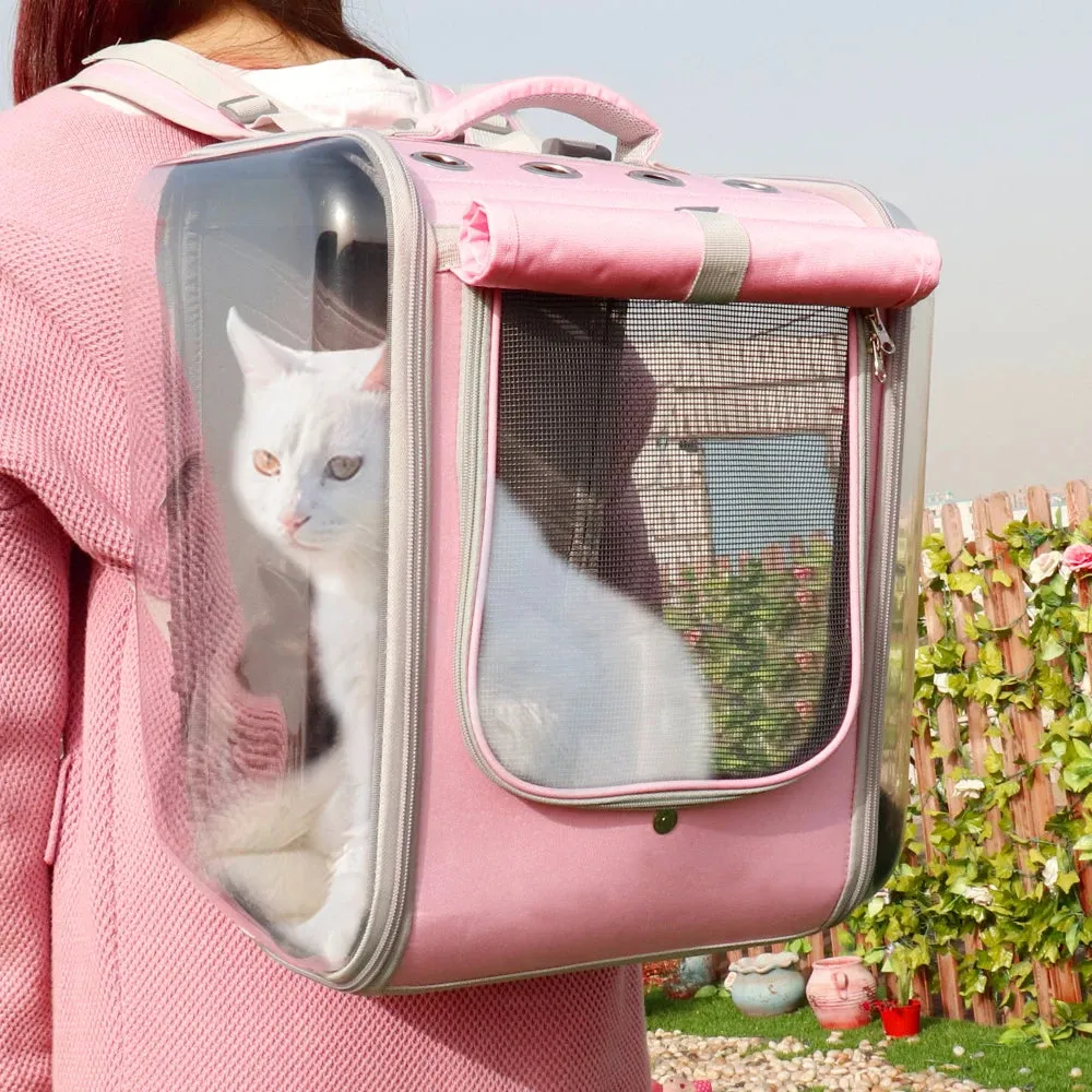 Breathable Pet Cat Carrier Backpack – Portable Travel Bag for Small Dogs & Cats