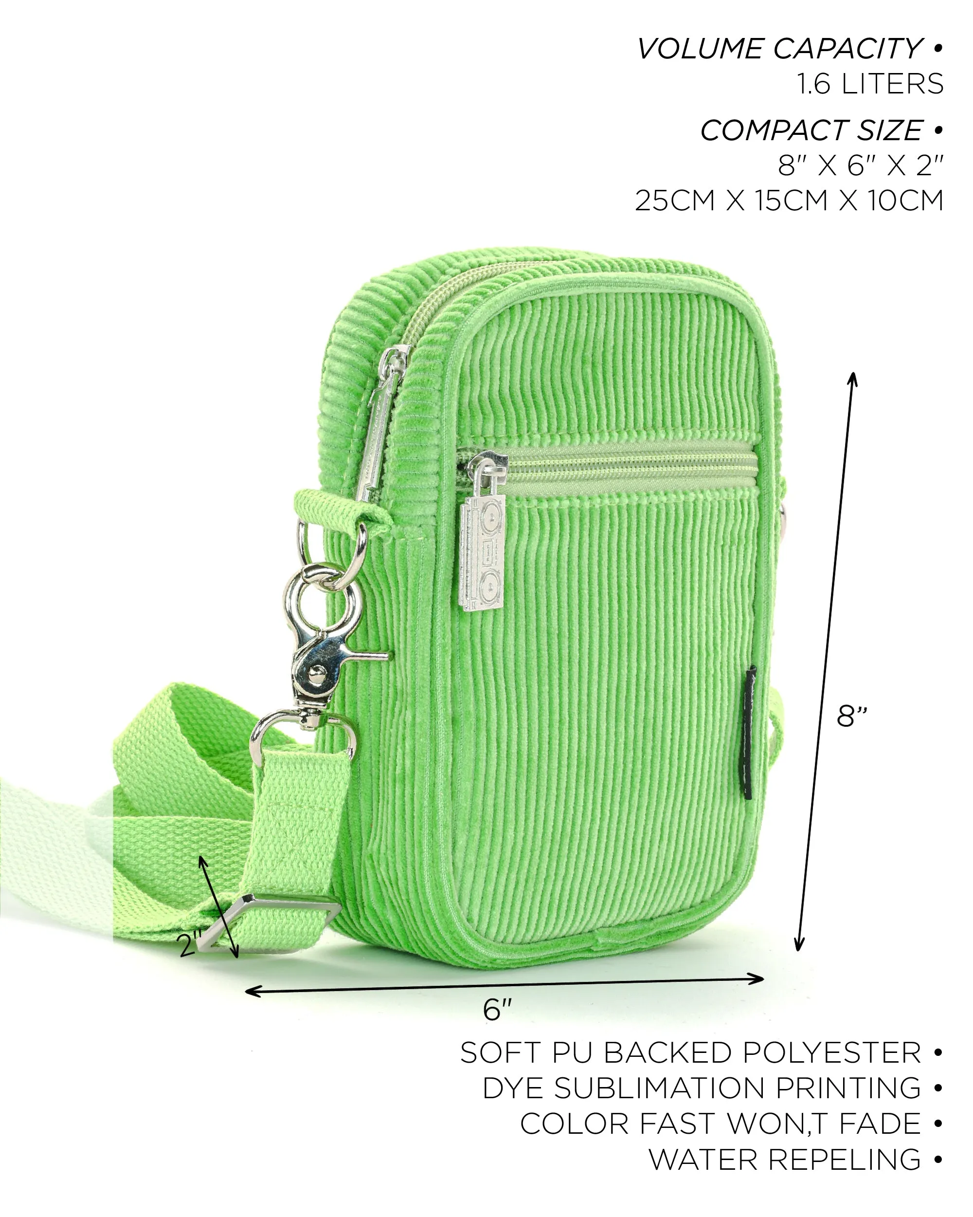 Brick Bag | Mini Crossbody | Corduroy Green