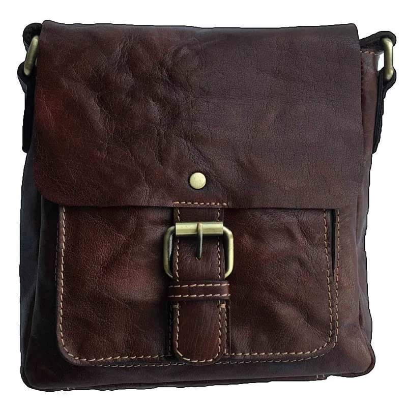 Bronco Cognac Small Half Flap Bag