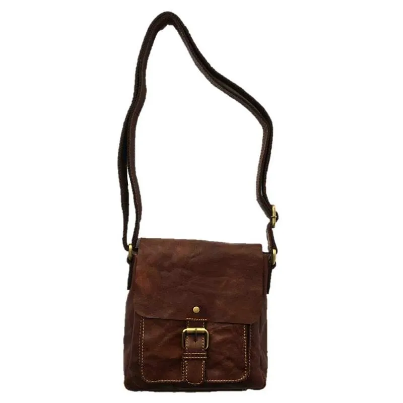 Bronco Cognac Small Half Flap Bag