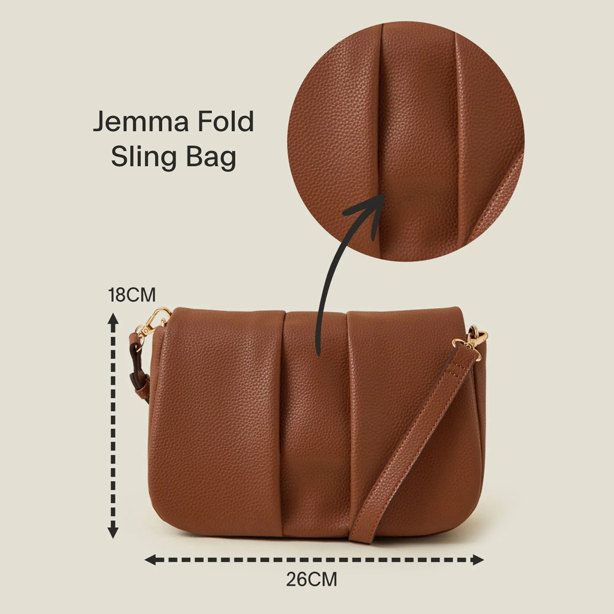 Brown Jemma Fold Sling Bag