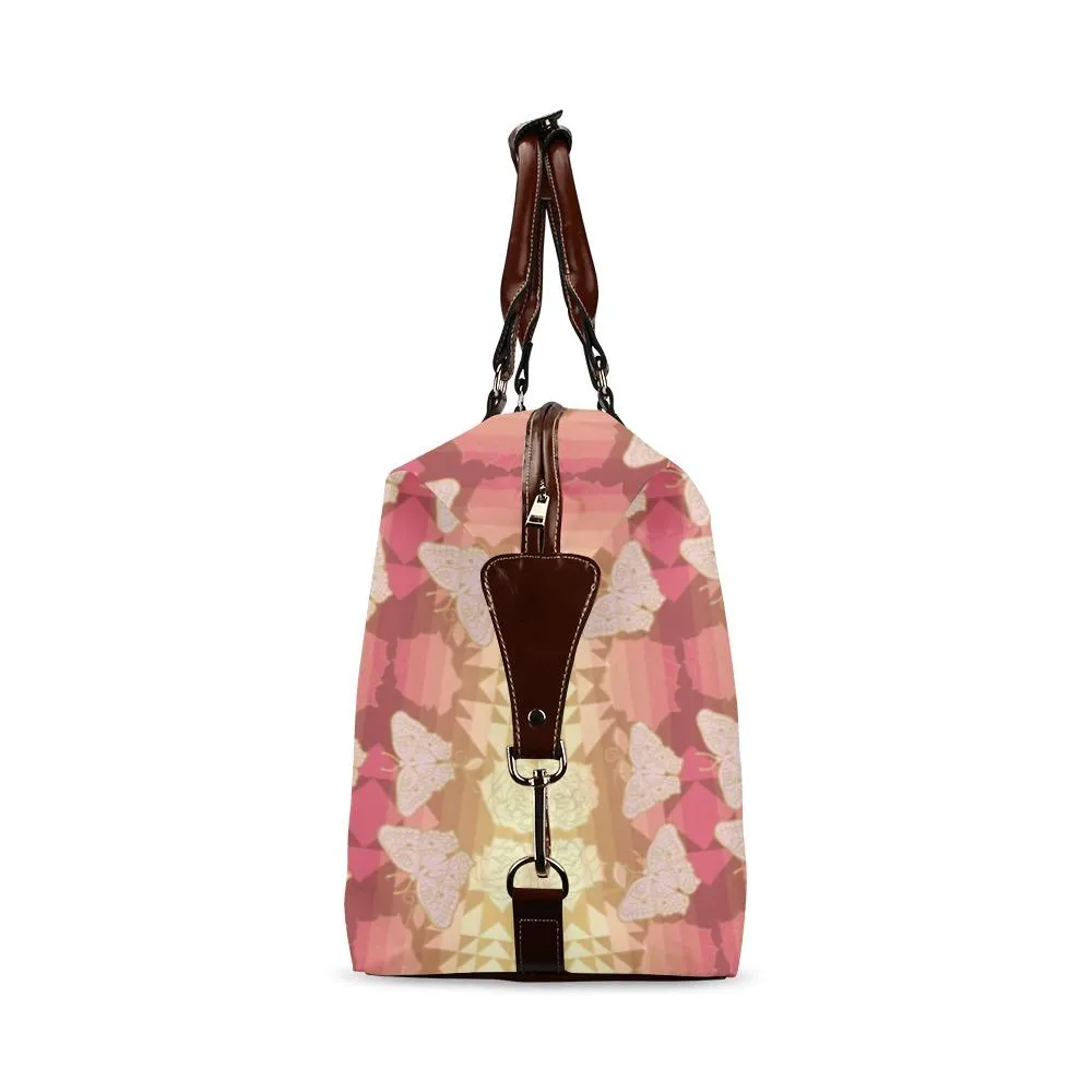 Butterfly and Roses on Geometric Classic Travel Bag