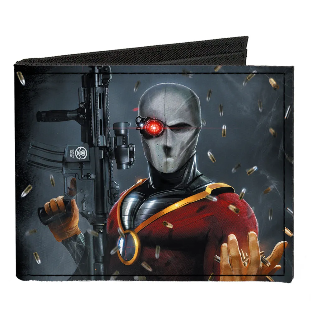 Canvas Bi-Fold Wallet - Secret Six Issue #15 Deadshot Cover Pose Bullets Scattered