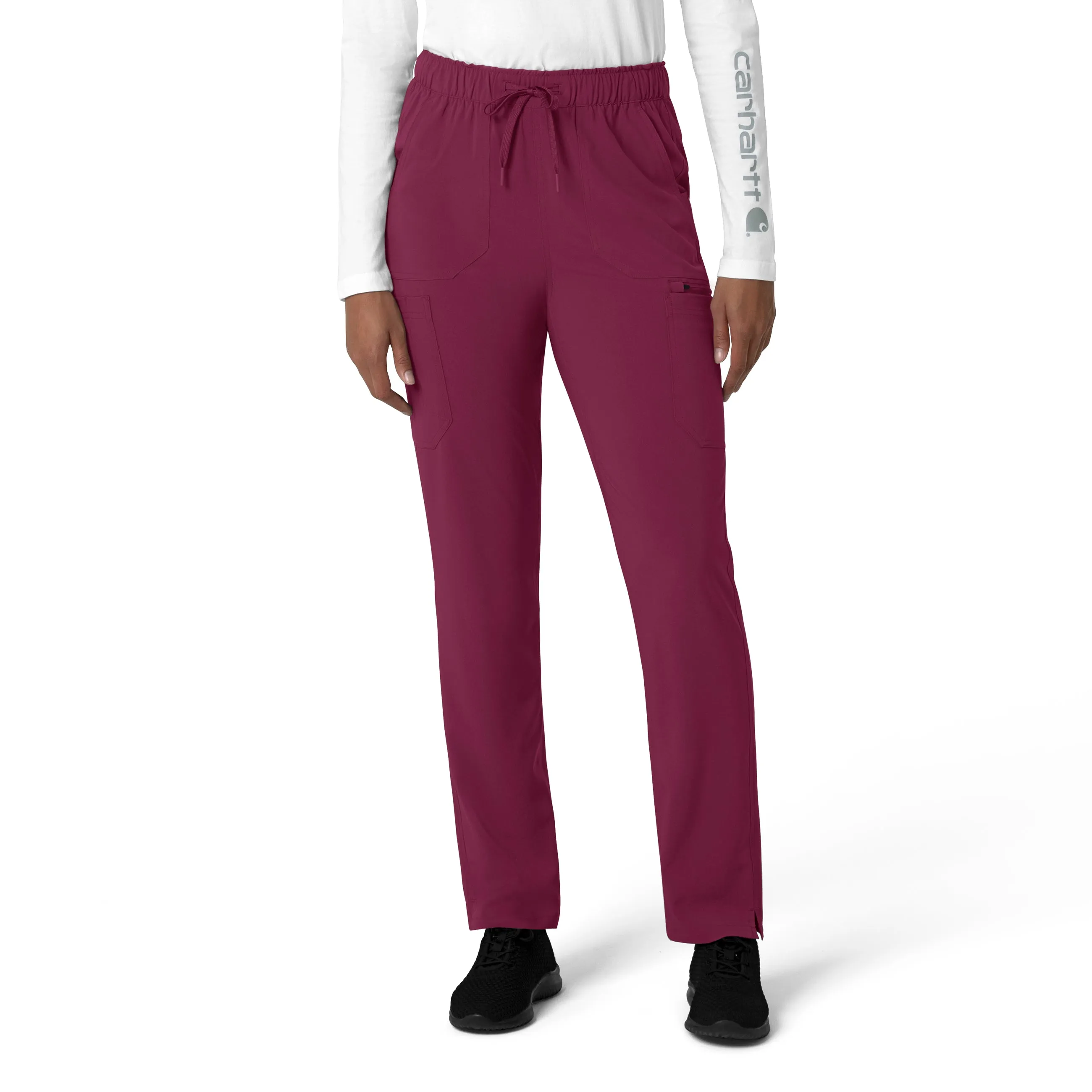 Carhartt Force Cross-Flex Women's Straight Leg Cargo Scrub Pant - Wine