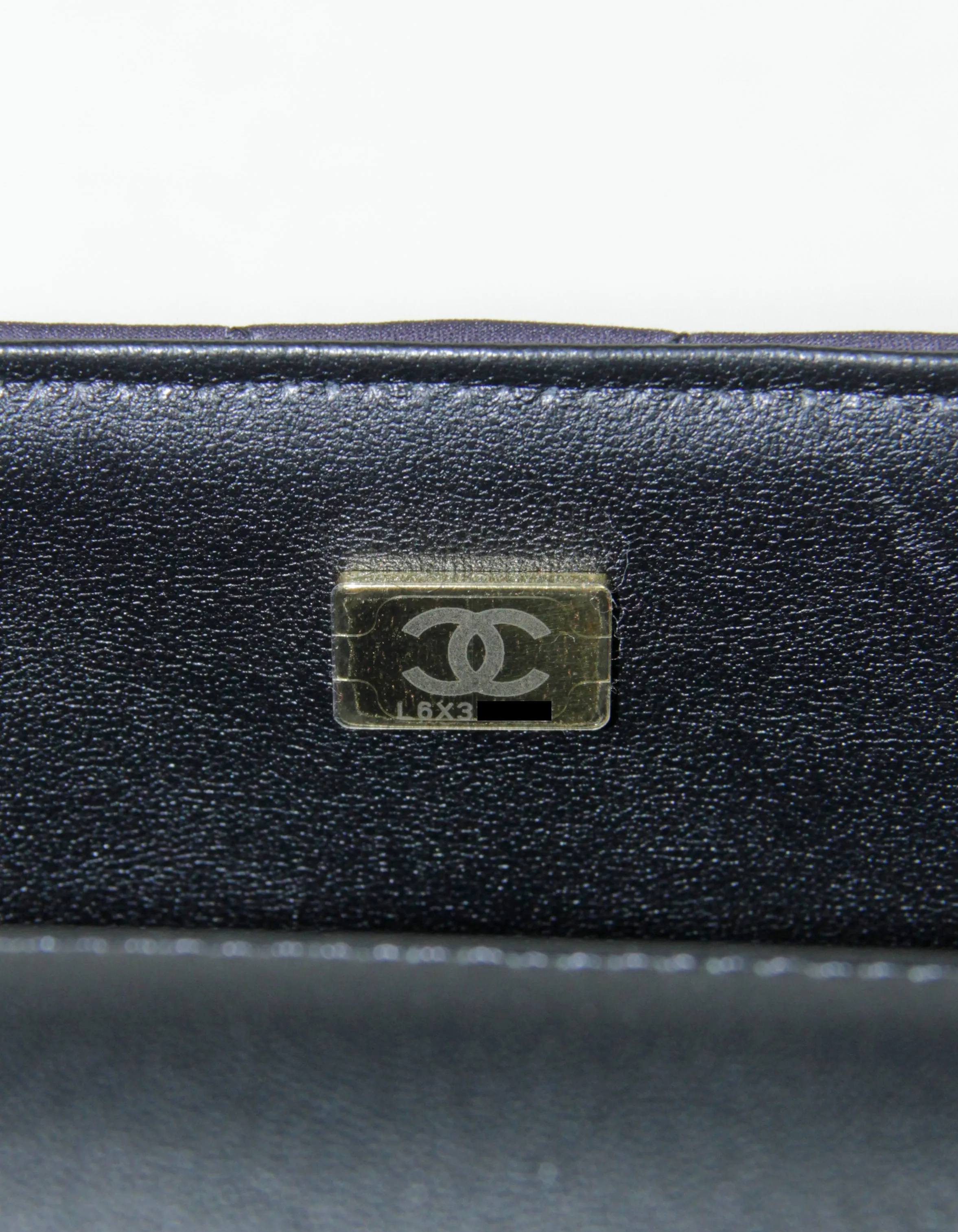 Chanel 2024 Navy CC Logo Printed Rectangular Mini Flap