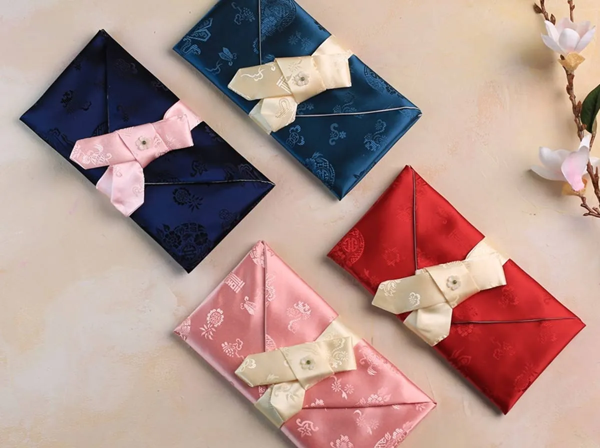 Cloud Crane Silk Korean Money Envelope (10 Colors)