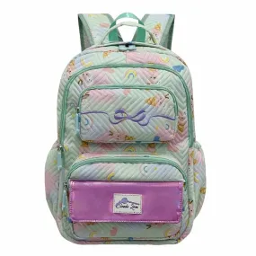 Clouds Love School Bag for Girls Kids Stylish Waterproof Girls School Bag Fashionable Large Capacity School Backpack for Girls Gift School Bag for Kids Girls (6-12 Years Old)Green