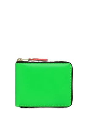 Comme des Garçons Wallet   Super fluo leather zip-around wallet 