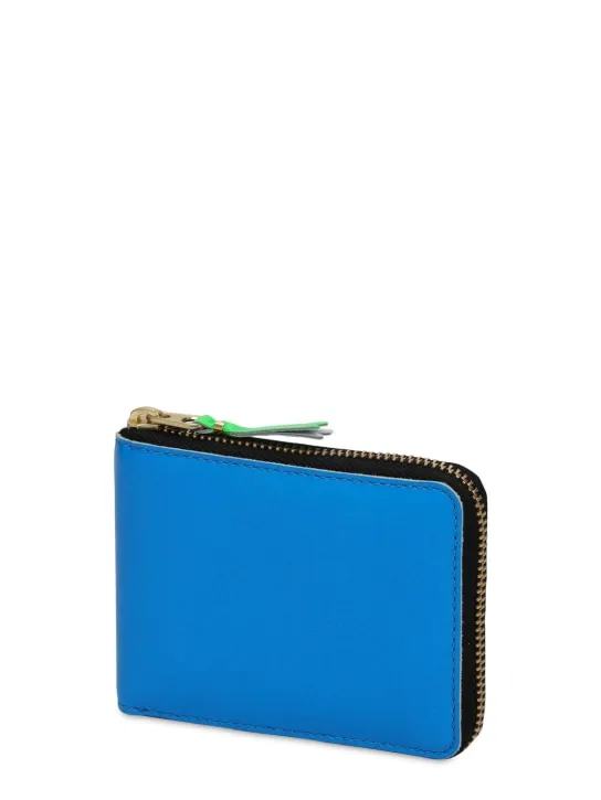 Comme des Garçons Wallet   Super fluo leather zip-around wallet 