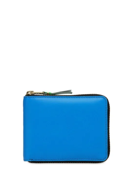 Comme des Garçons Wallet   Super fluo leather zip-around wallet 