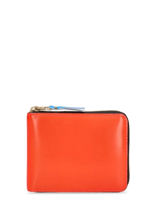 Comme des Garçons Wallet   Super fluo leather zip-around wallet 