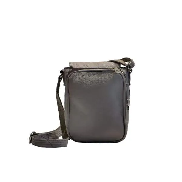 Compact Classic Flap Over Leather Crossbody