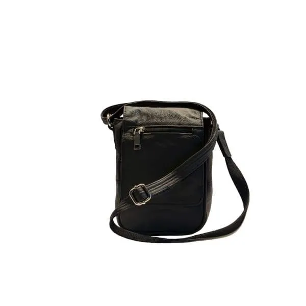 Compact Classic Flap Over Leather Crossbody