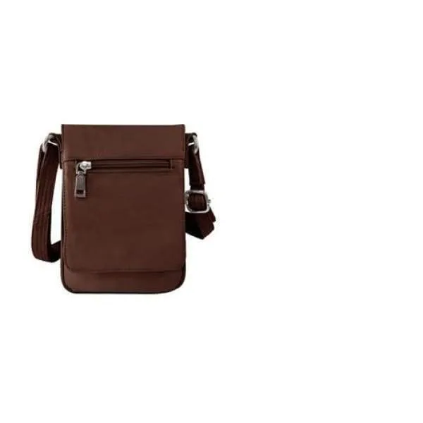 Compact Classic Flap Over Leather Crossbody