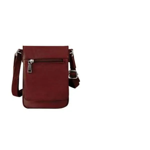 Compact Classic Flap Over Leather Crossbody