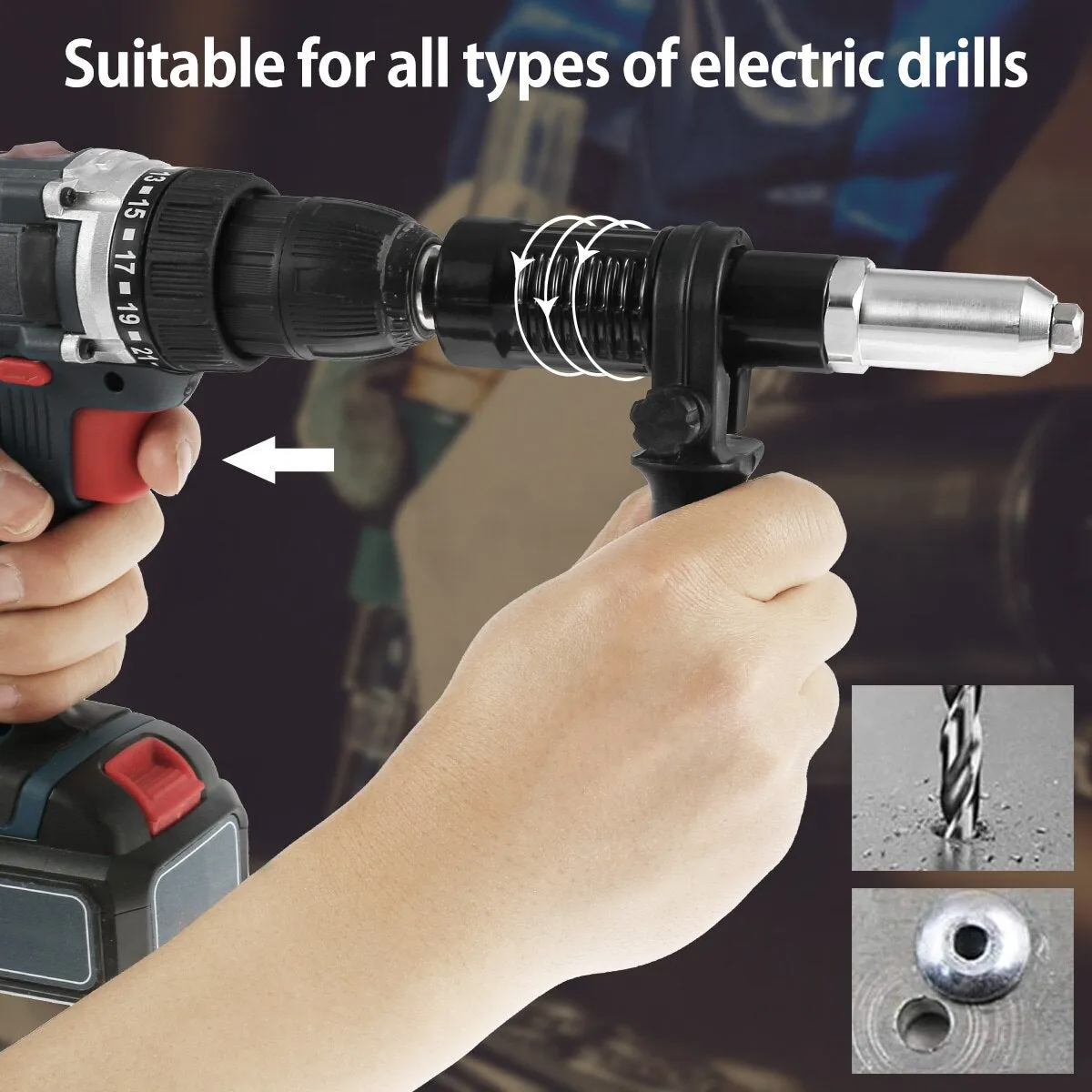 Cordless Electric Rivet Nut Gun Drill Tool