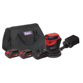 Cordless Orbital Palm Sander Kit ¯125mm 20V - 2 Batteries